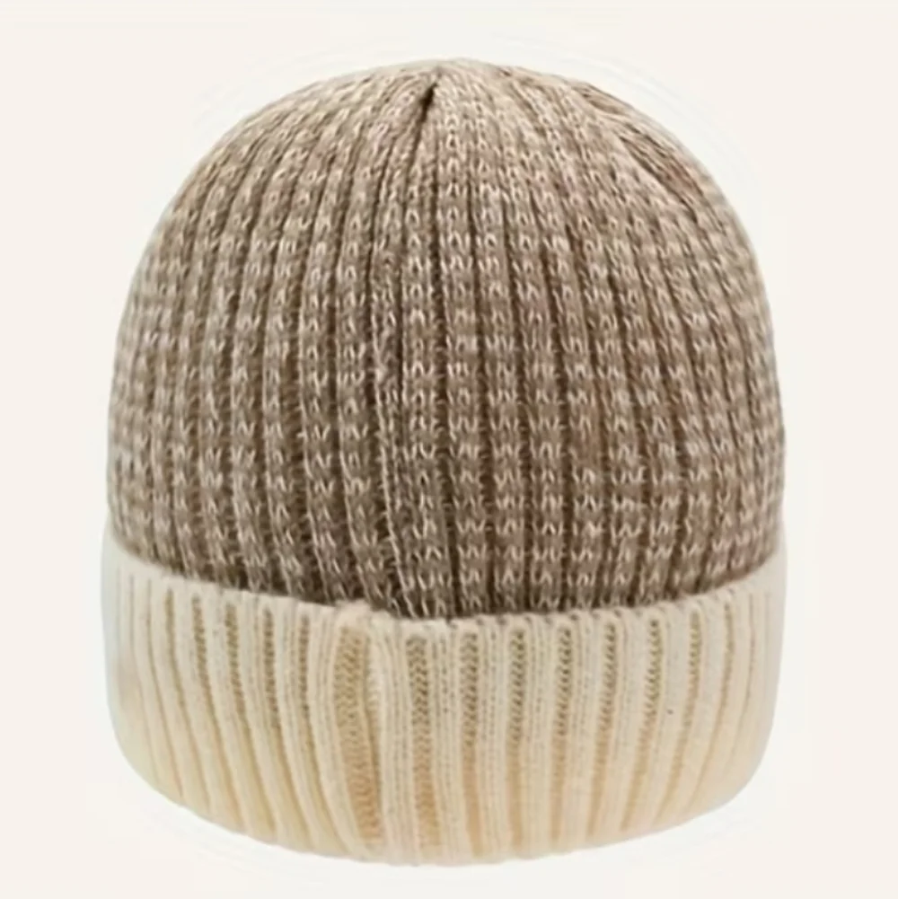 Fleece-Lined Winter Beanie - Windproof & Ear-Warming Knit Hat